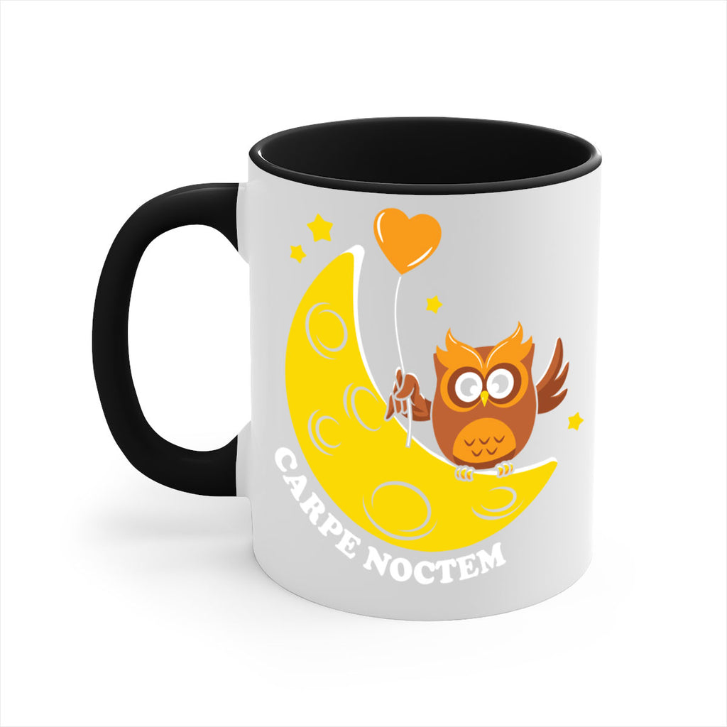 Carpe Noctem Moon Stars Owl A TurtleRabbit 1#- owl-Mug / Coffee Cup