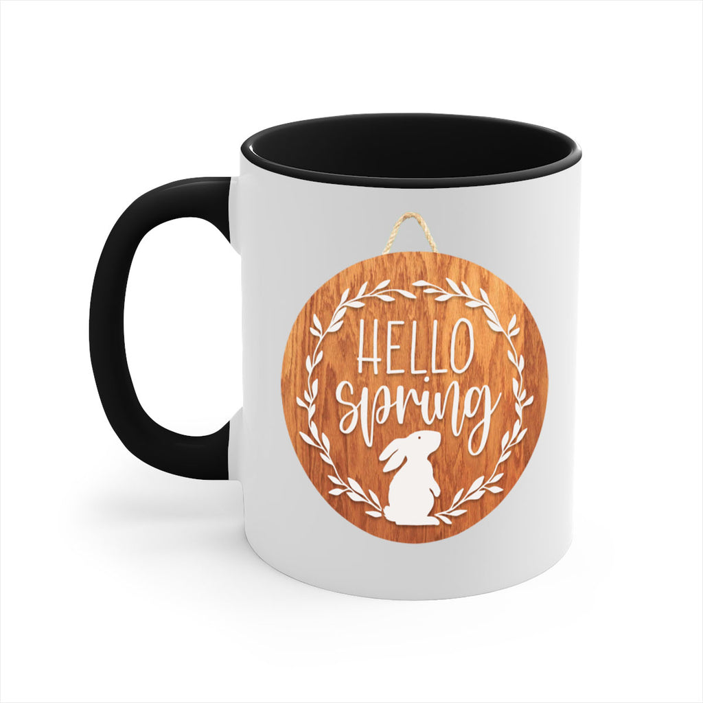 Hello Spring Bunny Wreath Mockup191#- spring-Mug / Coffee Cup