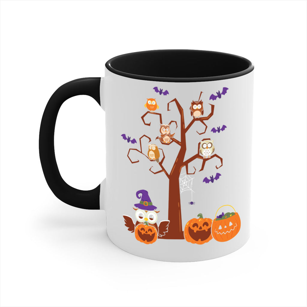 Owl With Pumpkin Halloween Tree A TurtleRabbit 16#- owl-Mug / Coffee Cup