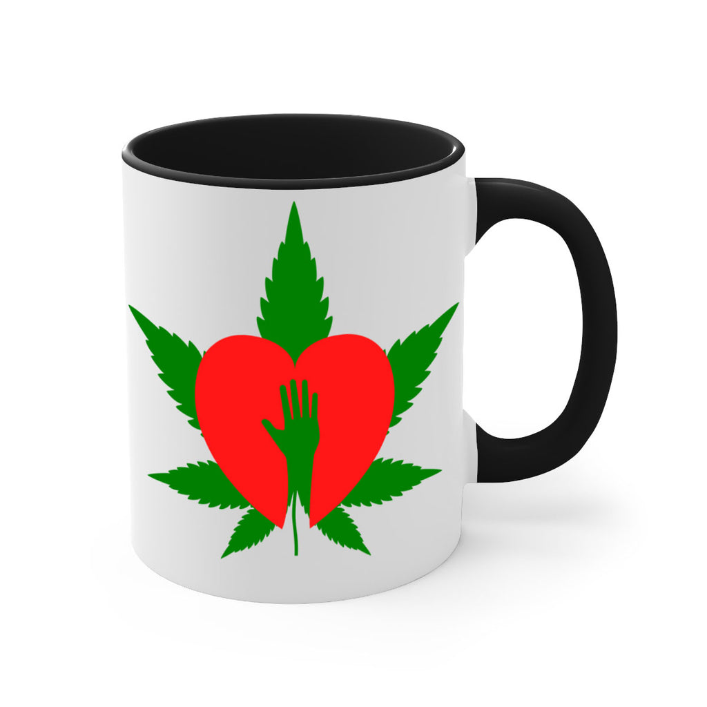 cannabis heart with hand 45#- marijuana-Mug / Coffee Cup