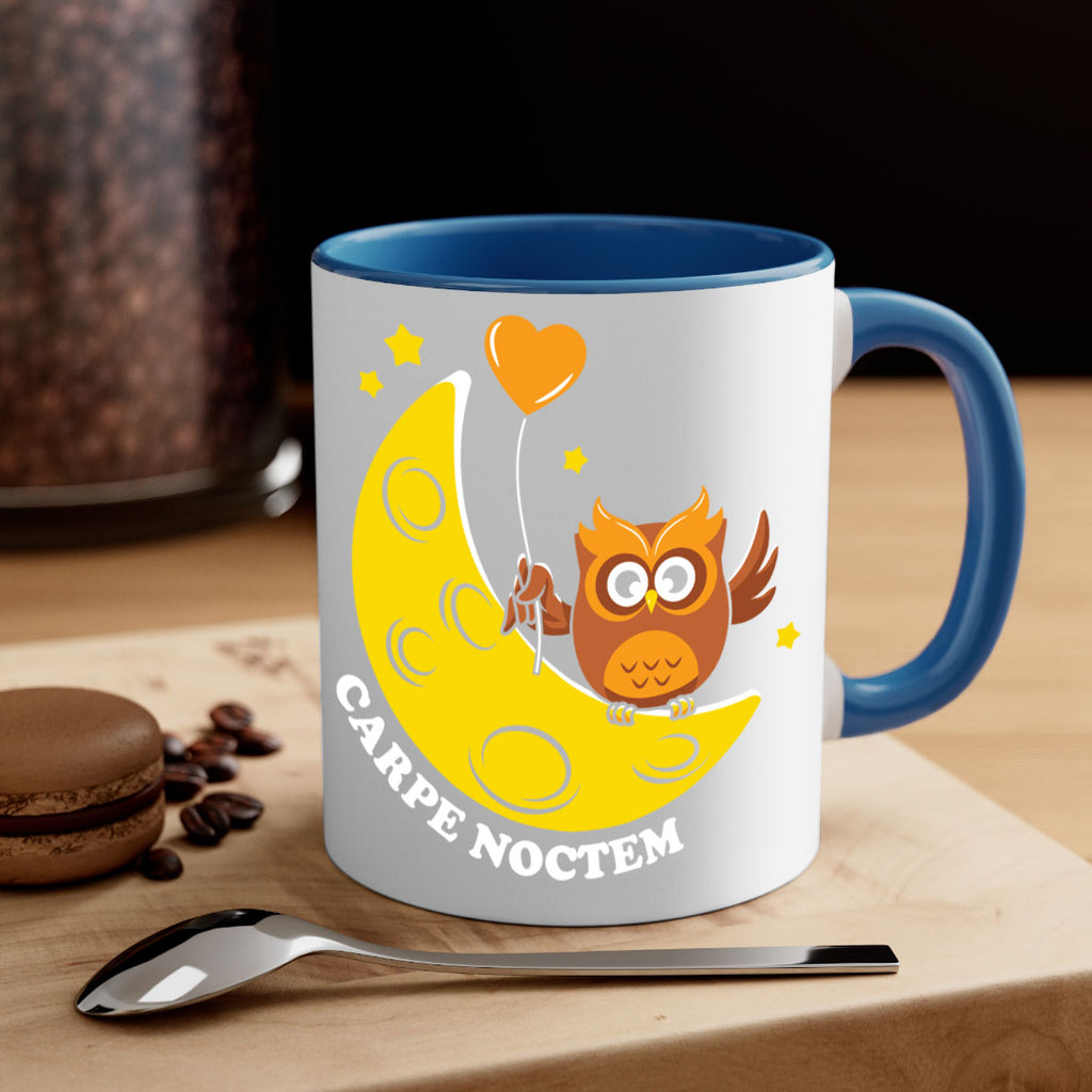 Carpe Noctem Moon Stars Owl A TurtleRabbit 1#- owl-Mug / Coffee Cup