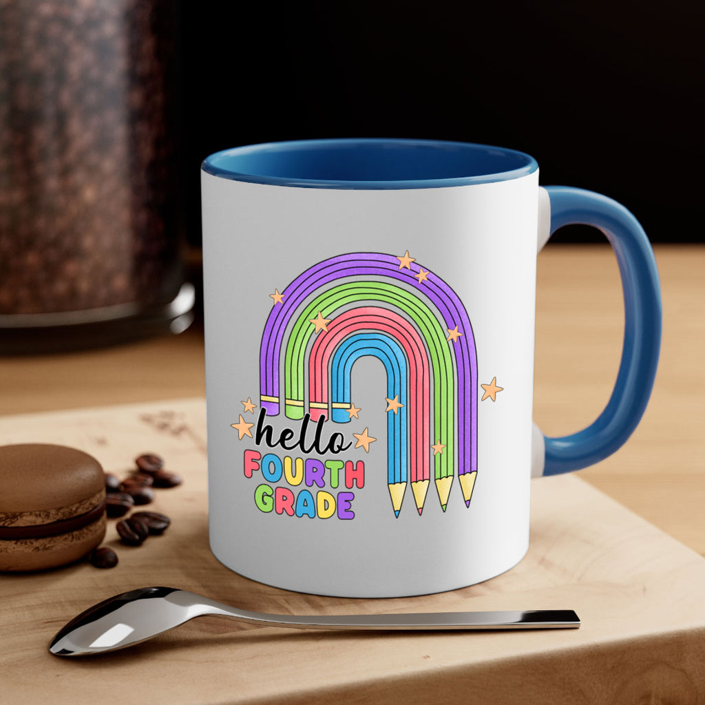 Hello 4th Grade Pencil Rainbow 12#- 4th grade-Mug / Coffee Cup