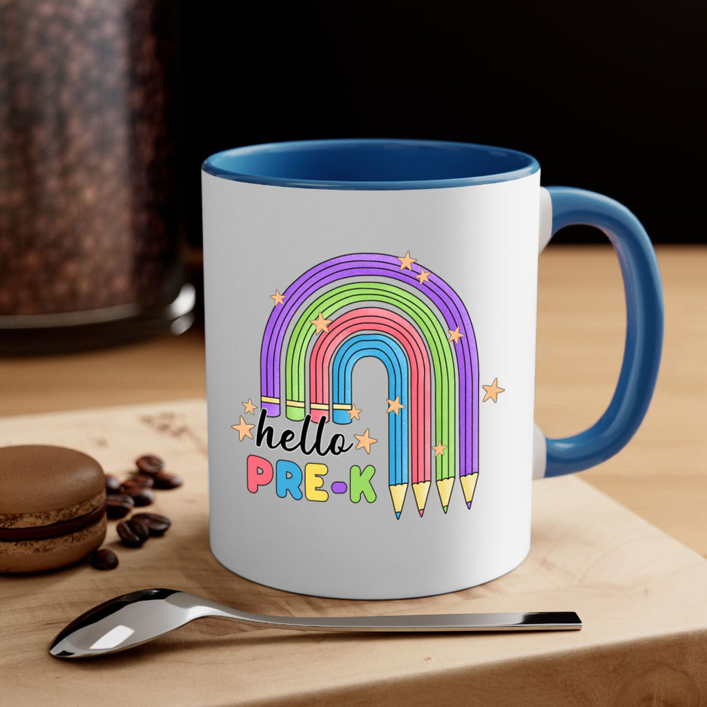 Hello PreK Pencil Rainbow 5#- preK-Mug / Coffee Cup