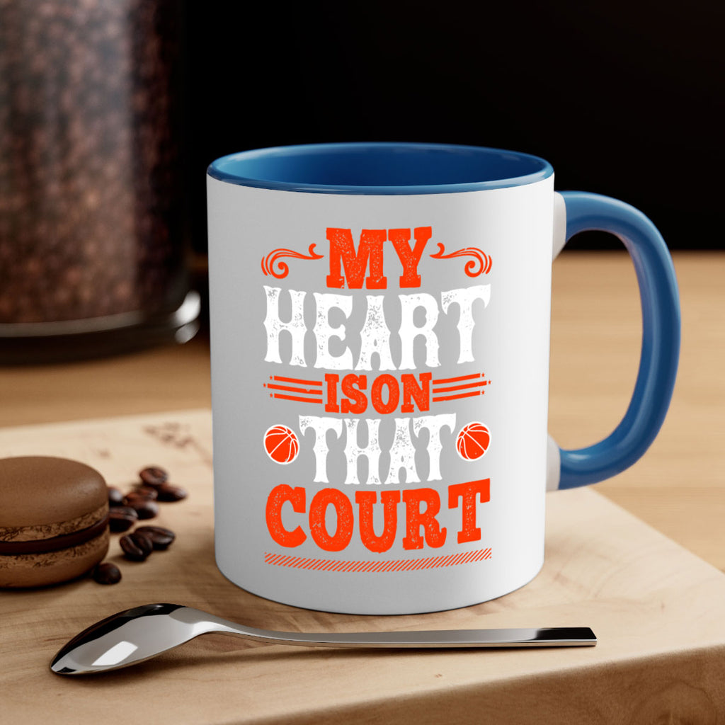 My heart is on that court 1837#- basketball-Mug / Coffee Cup
