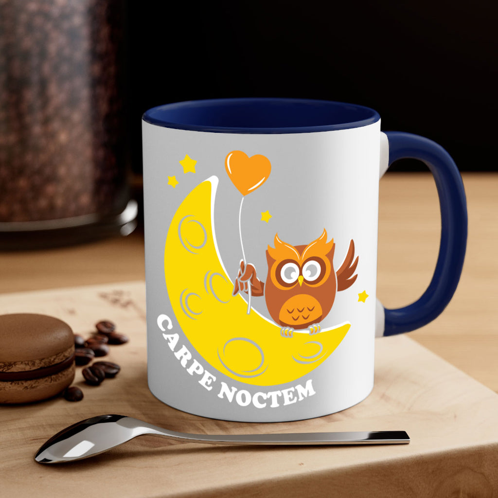Carpe Noctem Moon Stars Owl A TurtleRabbit 1#- owl-Mug / Coffee Cup