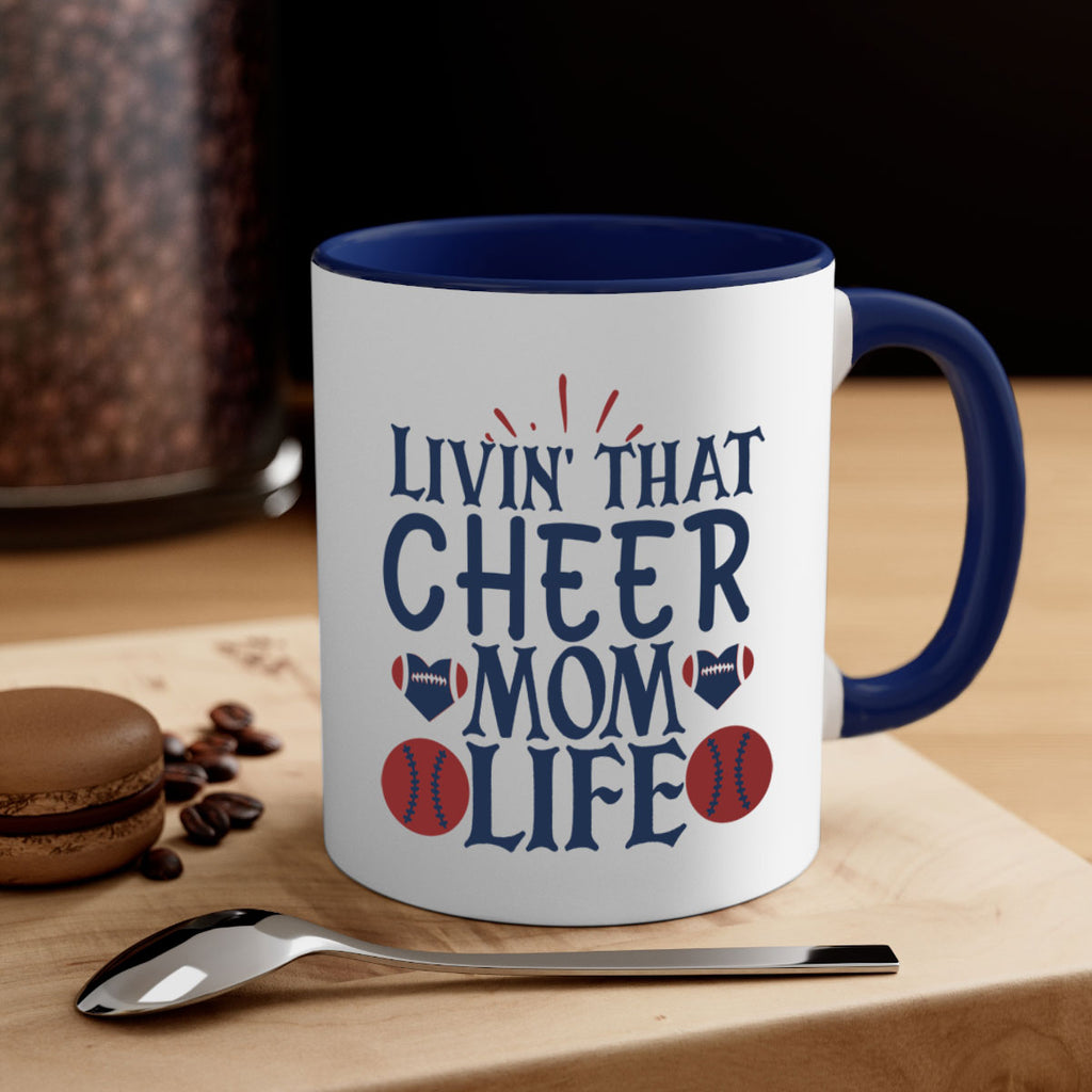 Livin that cheer mom life 1535#- football-Mug / Coffee Cup