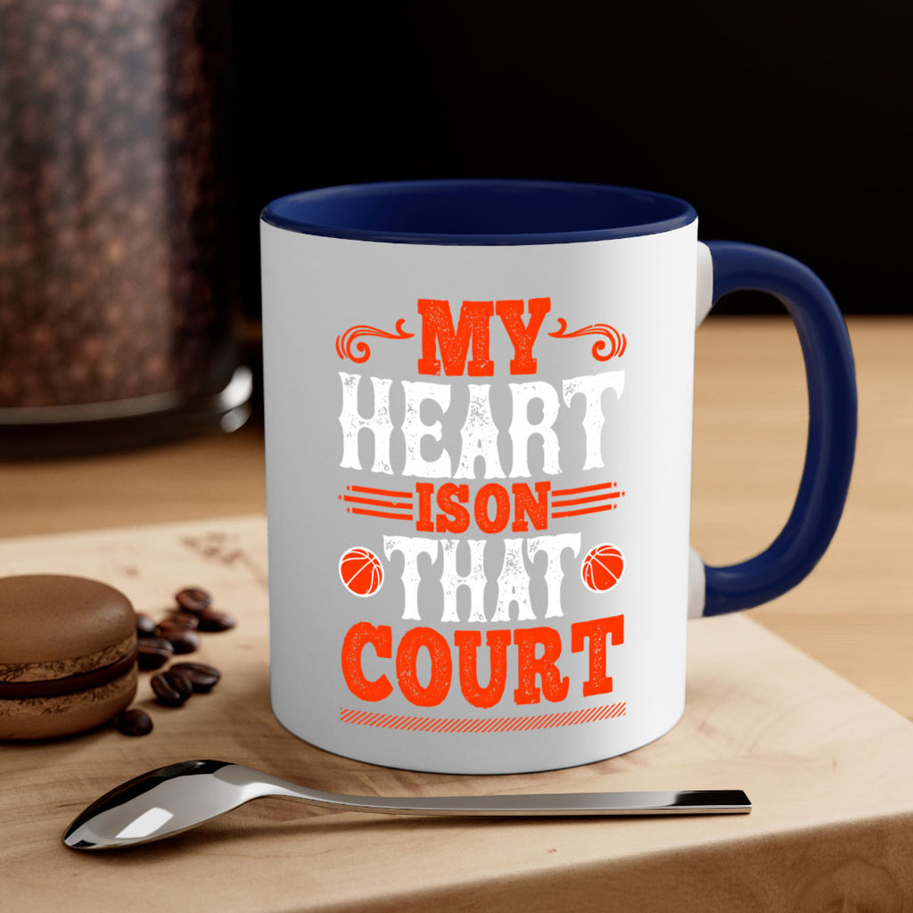 My heart is on that court 1836#- basketball-Mug / Coffee Cup
