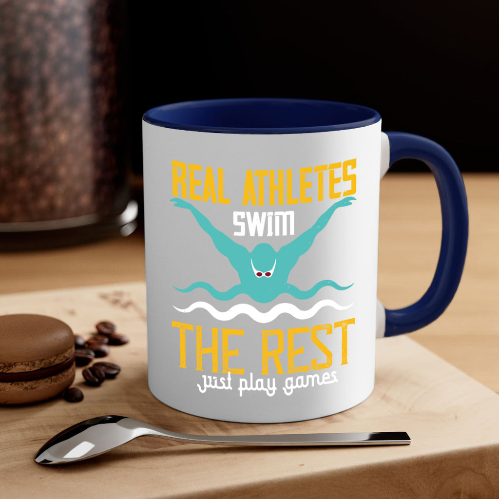 Real athletes swim the rest 556#- swimming-Mug / Coffee Cup