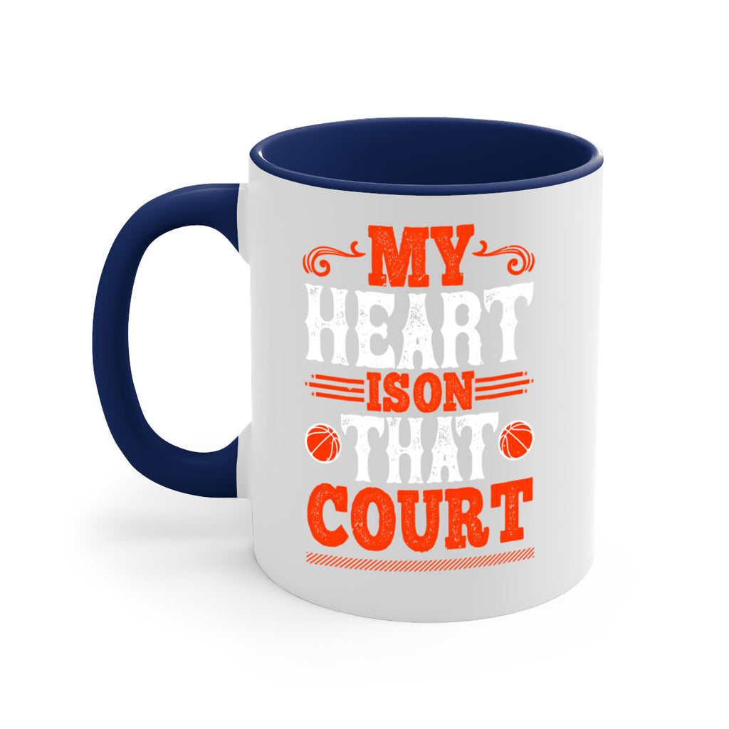 My heart is on that court 1837#- basketball-Mug / Coffee Cup