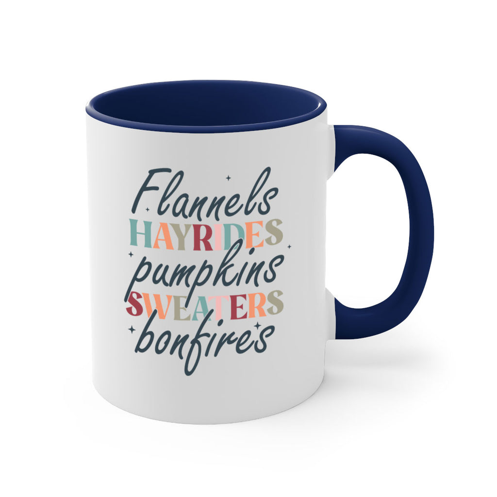 Flannels Hayrides Pumpkins Sweaters Bonfires 184#- fall-Mug / Coffee Cup