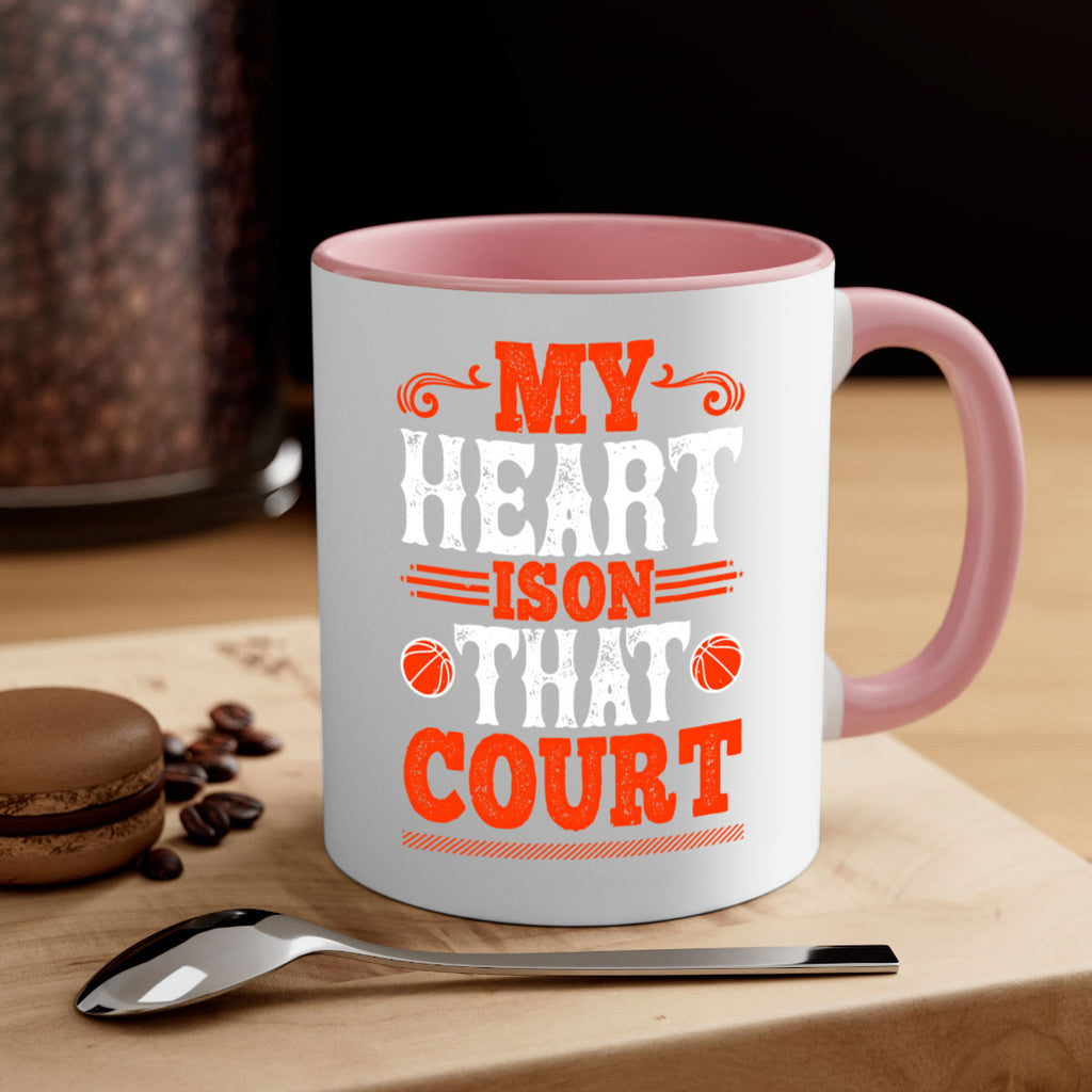 My heart is on that court 1836#- basketball-Mug / Coffee Cup