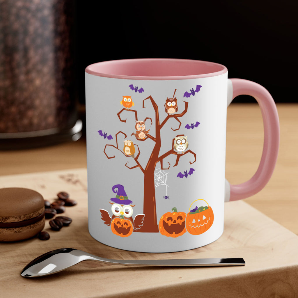 Owl With Pumpkin Halloween Tree A TurtleRabbit 16#- owl-Mug / Coffee Cup