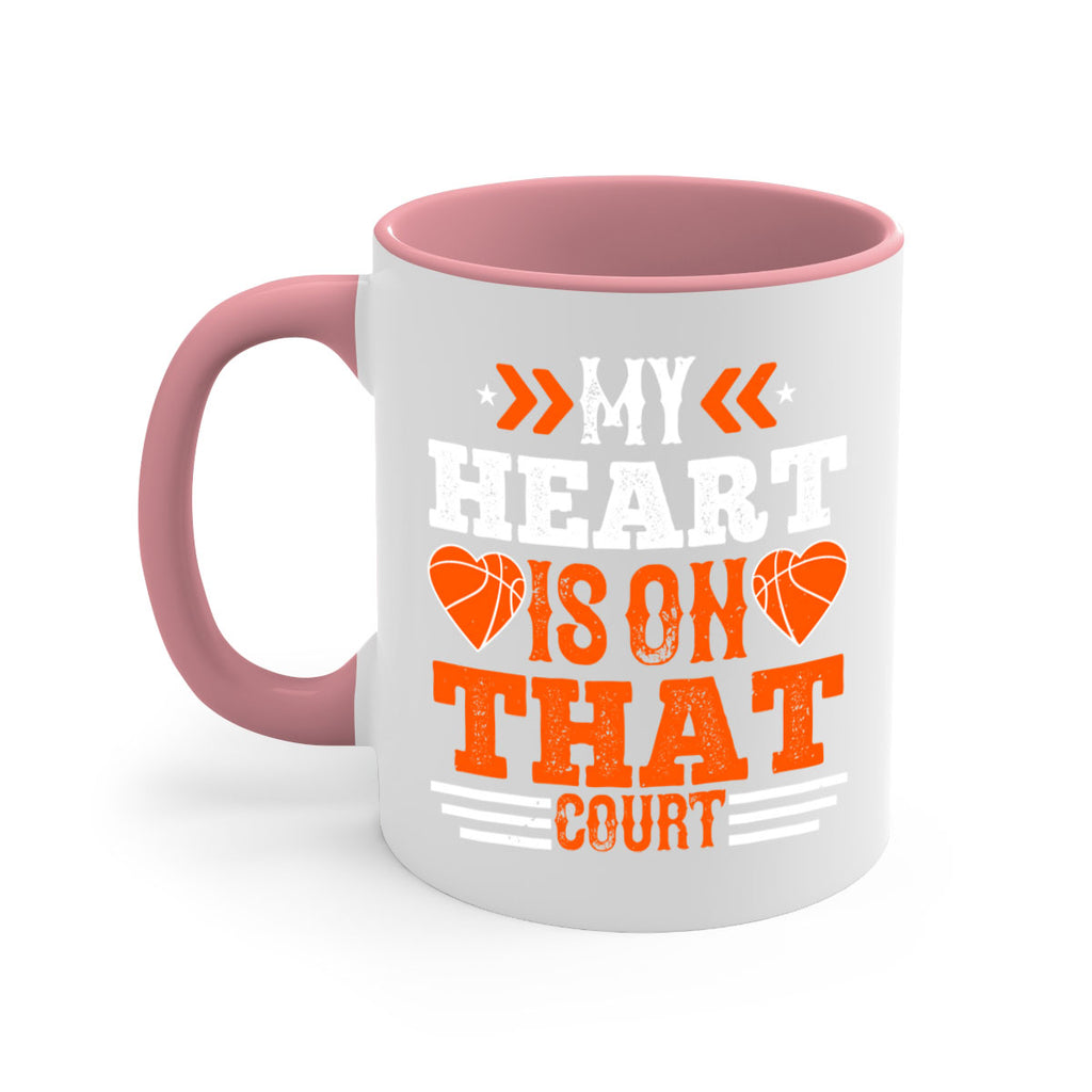 My heart is on that court 1806#- basketball-Mug / Coffee Cup