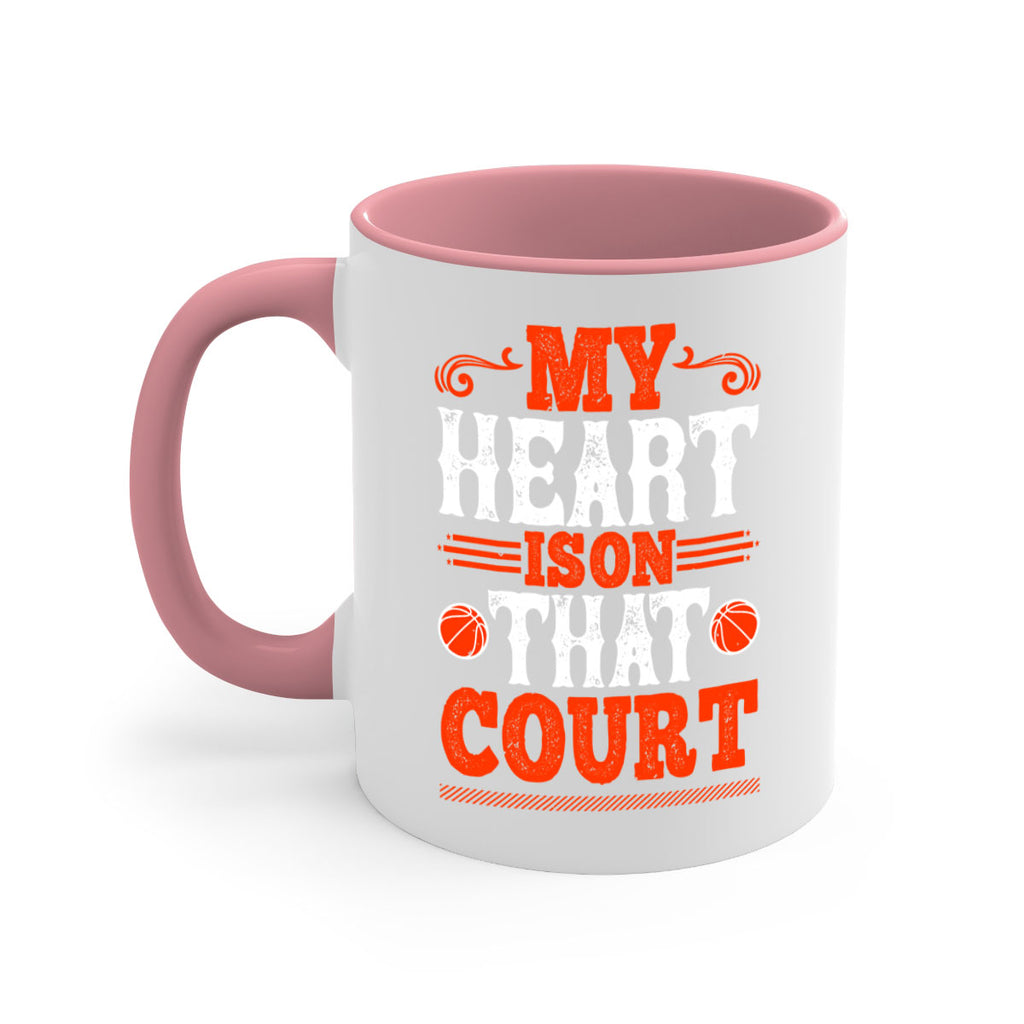 My heart is on that court 1836#- basketball-Mug / Coffee Cup