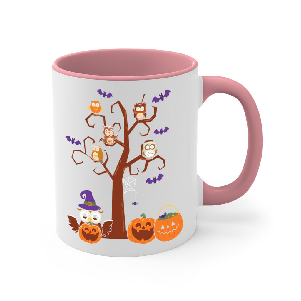 Owl With Pumpkin Halloween Tree A TurtleRabbit 16#- owl-Mug / Coffee Cup