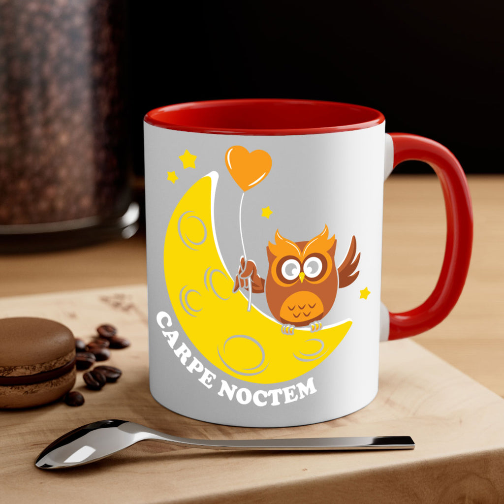 Carpe Noctem Moon Stars Owl A TurtleRabbit 1#- owl-Mug / Coffee Cup