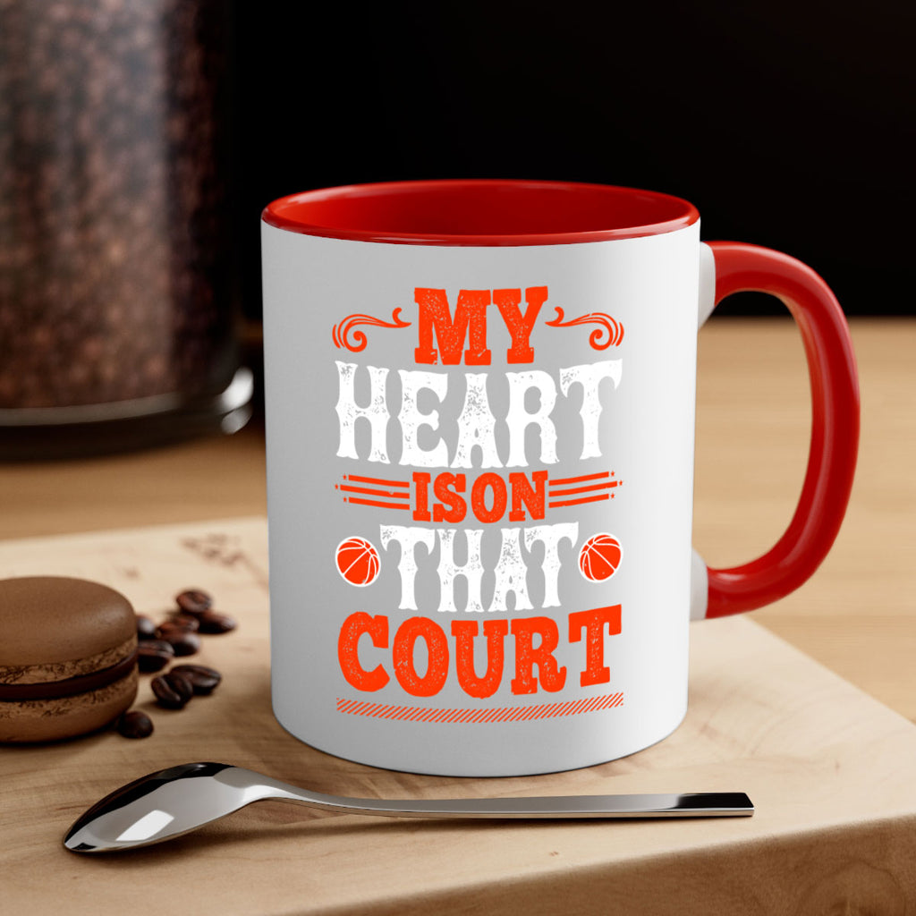 My heart is on that court 1836#- basketball-Mug / Coffee Cup