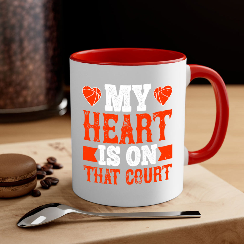 My heart is on that court 642#- basketball-Mug / Coffee Cup