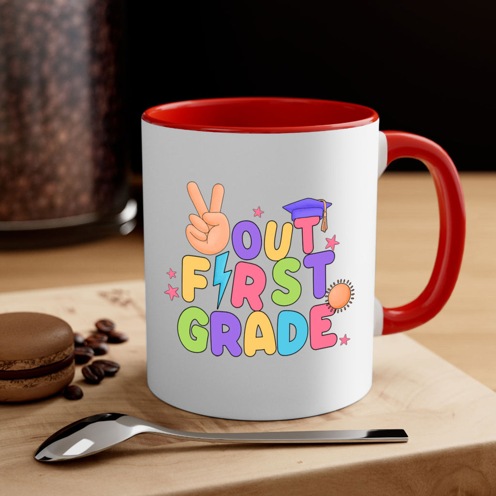 Peace Out 1st Grade Peace 7#- First Grade-Mug / Coffee Cup