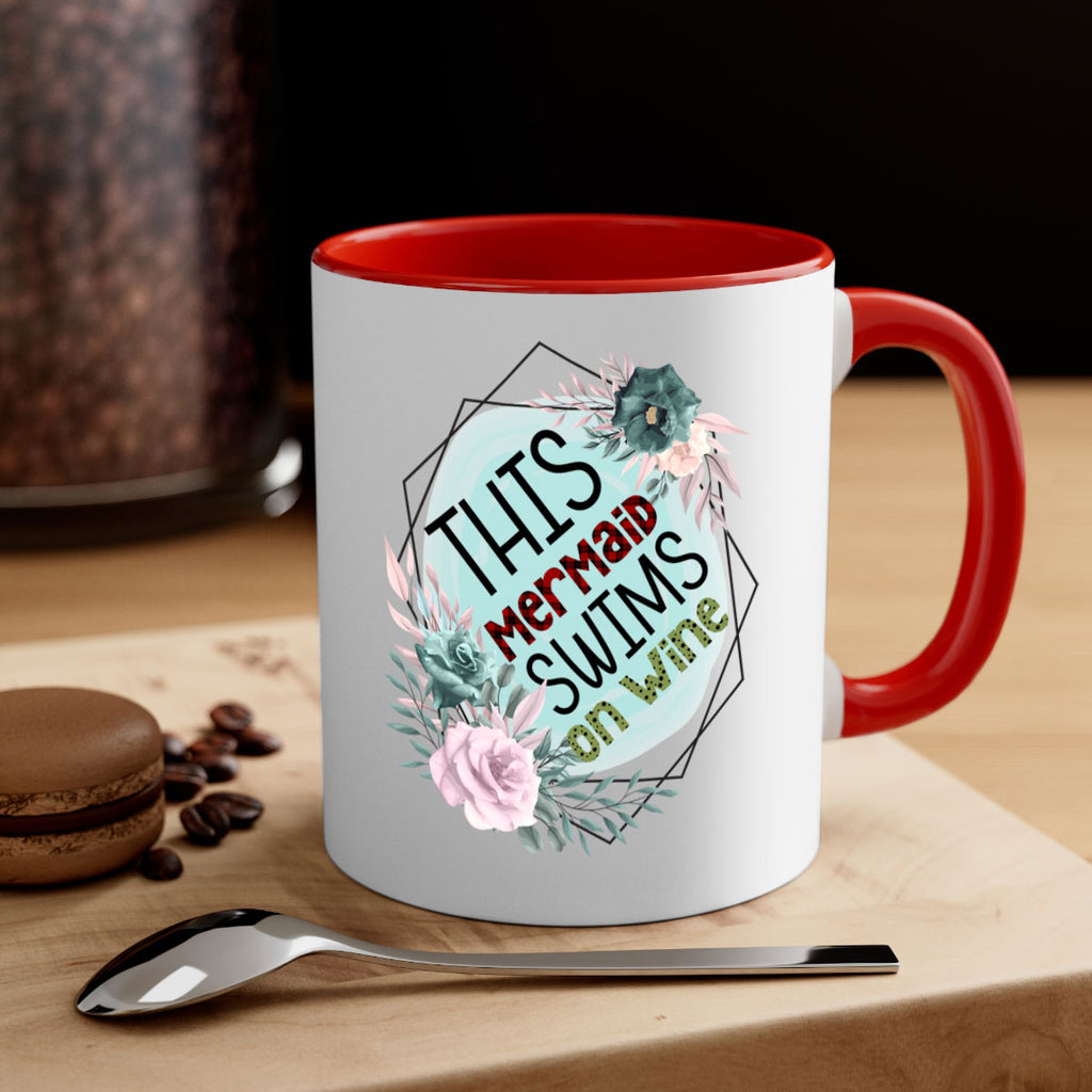 This Mermaid Swims On Wine 633#- mermaid-Mug / Coffee Cup