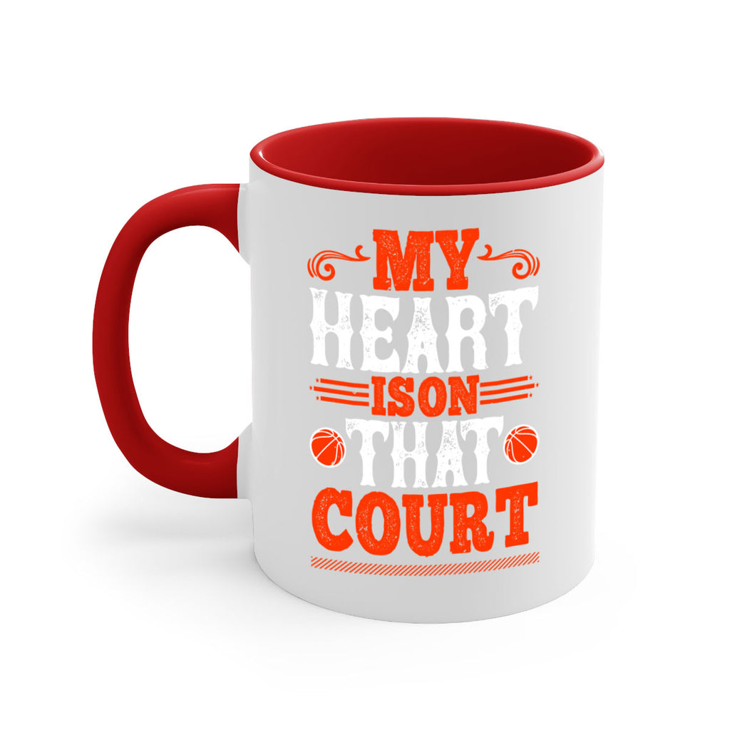 My heart is on that court 1837#- basketball-Mug / Coffee Cup