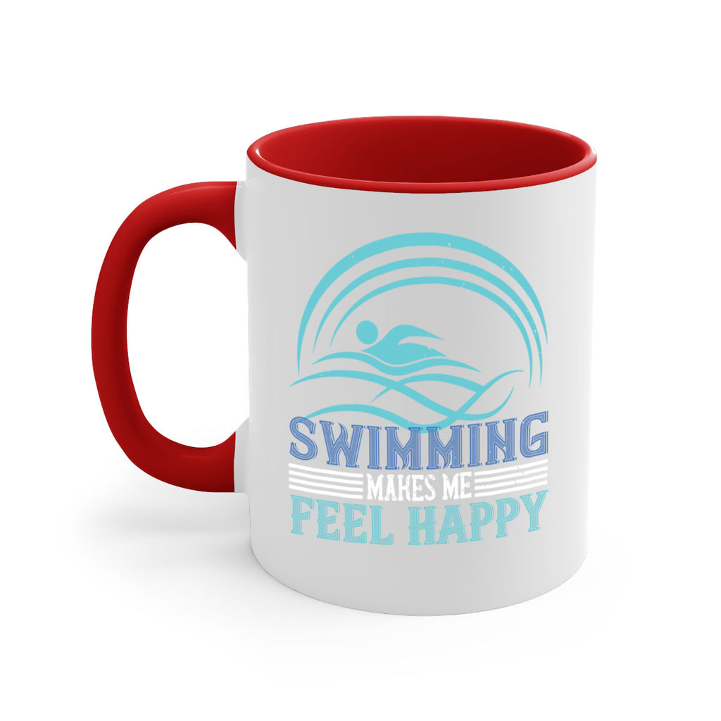 Swimming makes me feel happy 374#- swimming-Mug / Coffee Cup