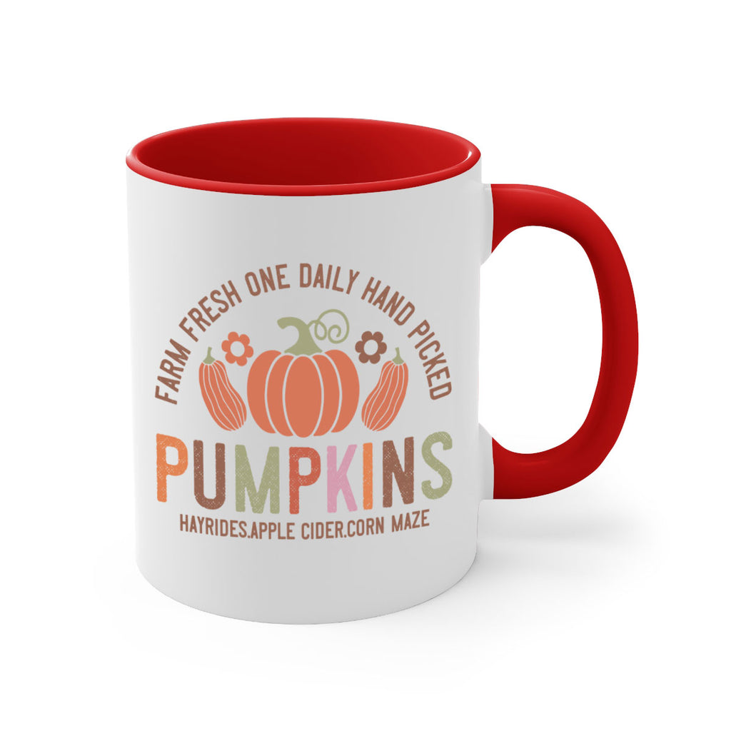 Farm Fresh One Daily Hand Picked Pumpkins Hayrides Apple Cider Corn Maze 172#- fall-Mug / Coffee Cup