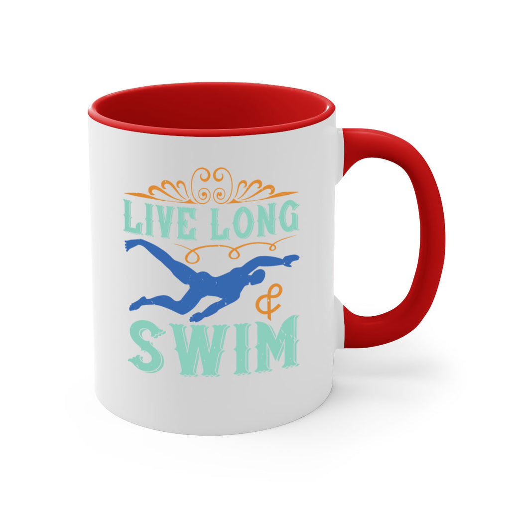 Live long swim 835#- swimming-Mug / Coffee Cup