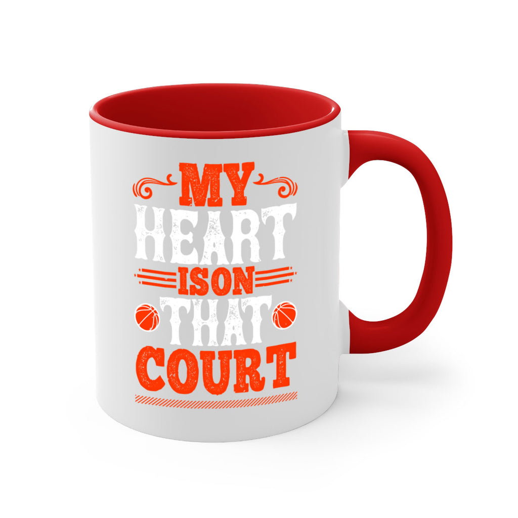 My heart is on that court 1836#- basketball-Mug / Coffee Cup
