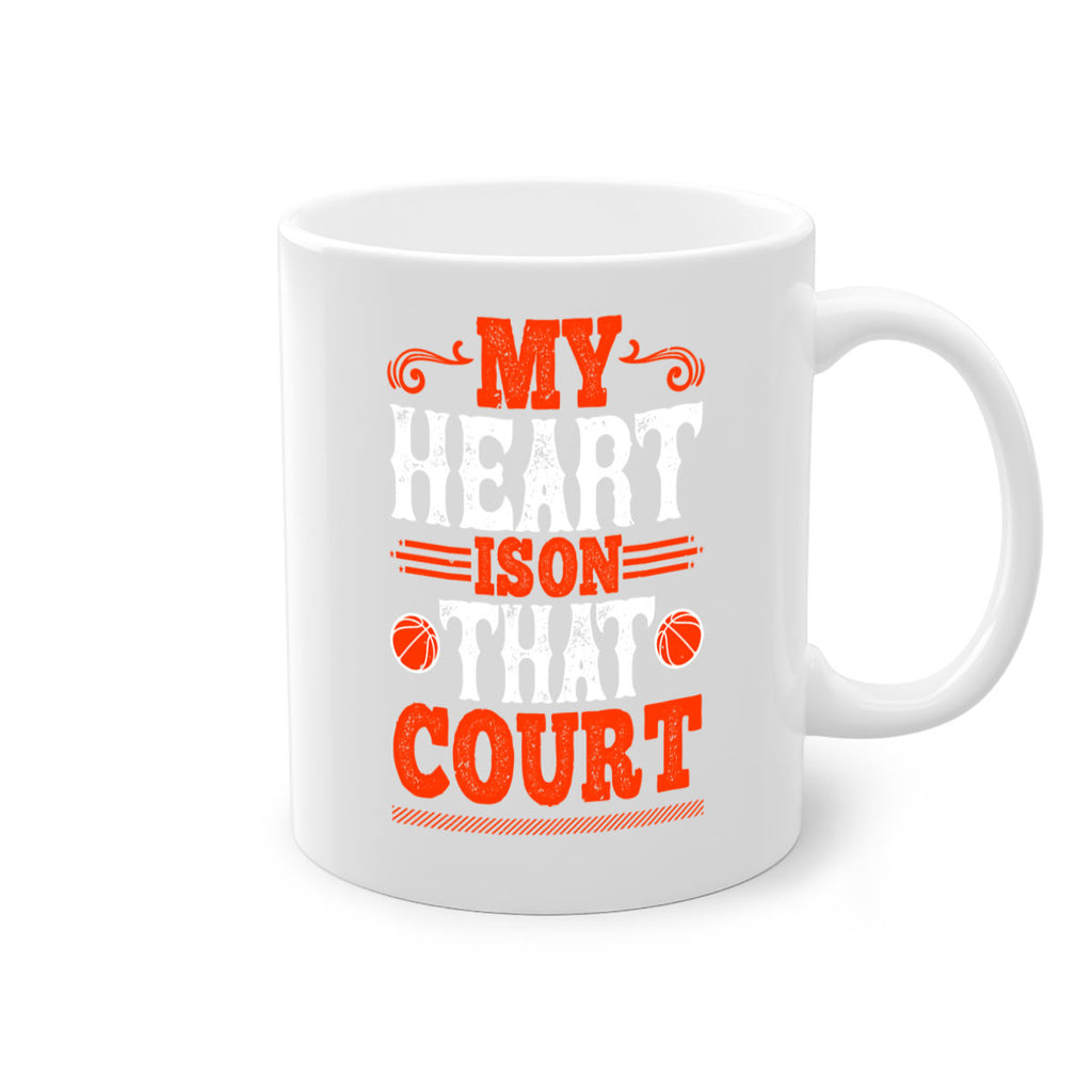My heart is on that court 1836#- basketball-Mug / Coffee Cup