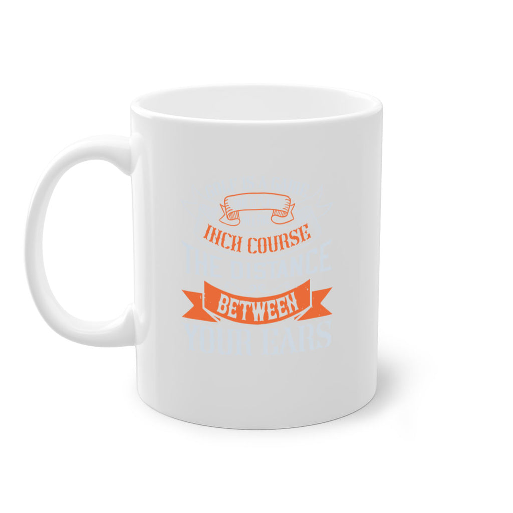 Golf is a game that is played on a fiveinch course – the distance between your ears 2300#- golf-Mug / Coffee Cup