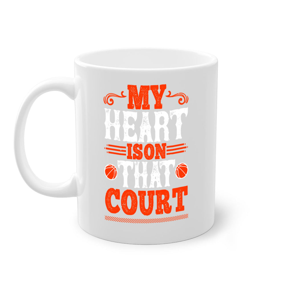 My heart is on that court 1837#- basketball-Mug / Coffee Cup