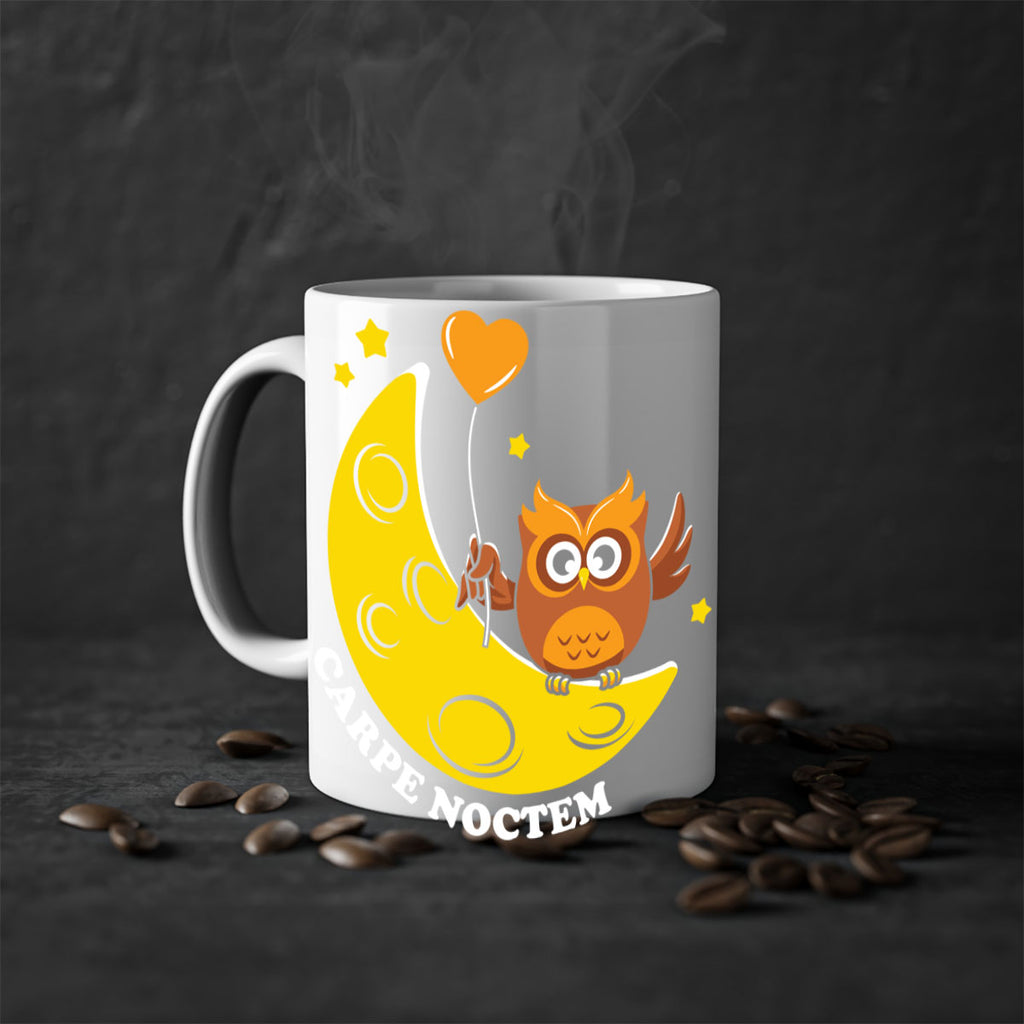 Carpe Noctem Moon Stars Owl A TurtleRabbit 1#- owl-Mug / Coffee Cup