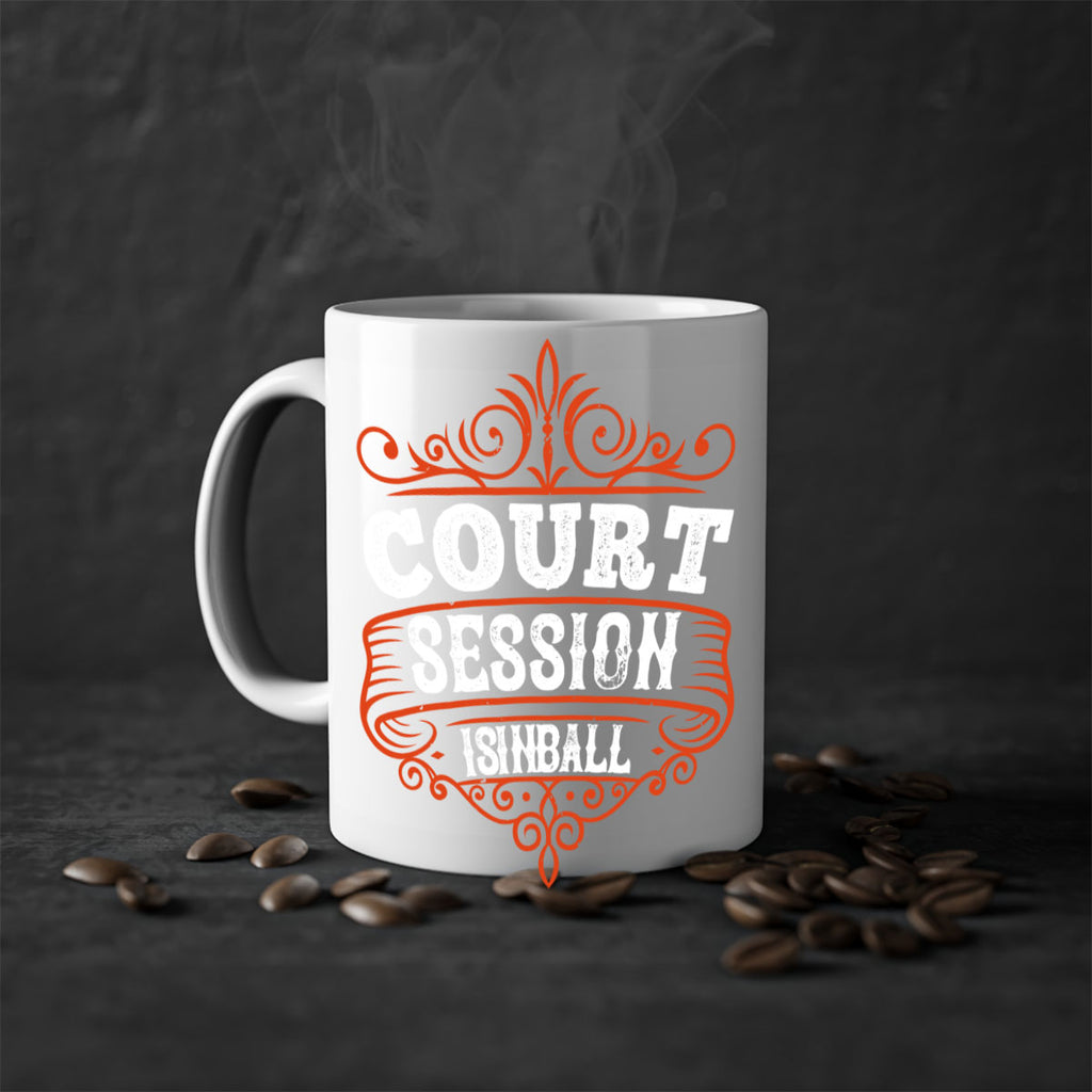 Court is in ball session 1569#- basketball-Mug / Coffee Cup
