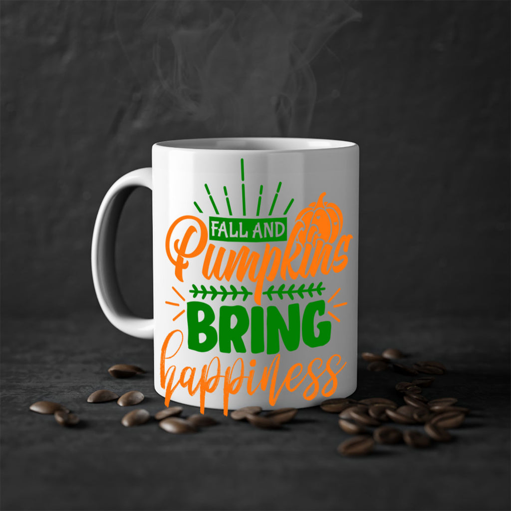 Fall and Pumpkins Bring Happiness 85#- fall-Mug / Coffee Cup