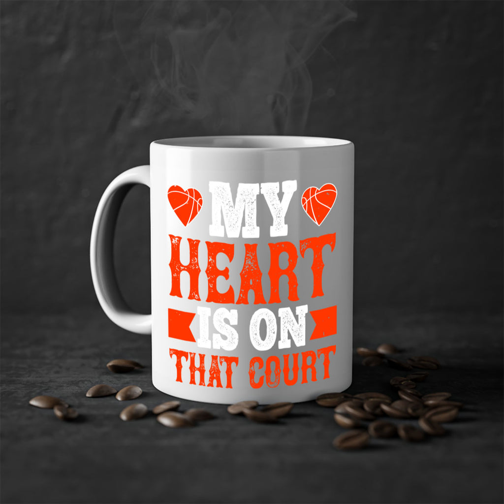 My heart is on that court 1817#- basketball-Mug / Coffee Cup