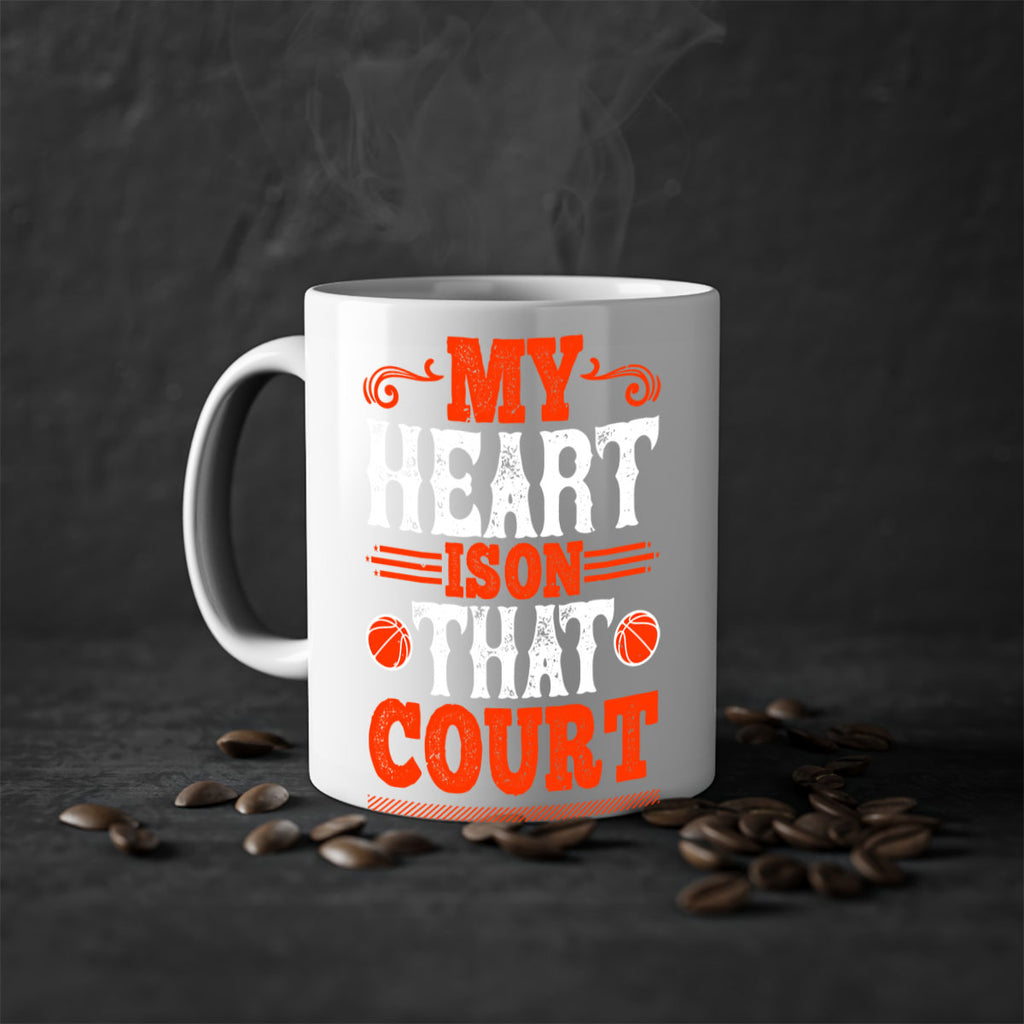 My heart is on that court 1837#- basketball-Mug / Coffee Cup