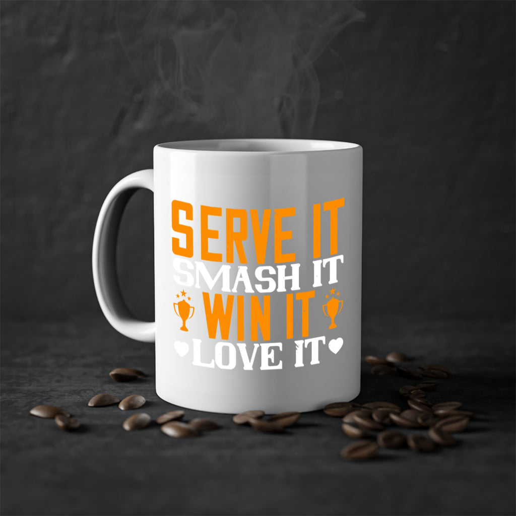 Serve it smash it win it love it 1883#- badminton-Mug / Coffee Cup
