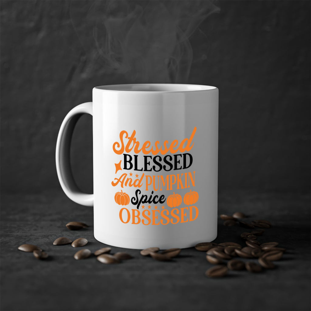 Stressed Blessed And Pumpkin Spice Obsessed 579#- fall-Mug / Coffee Cup