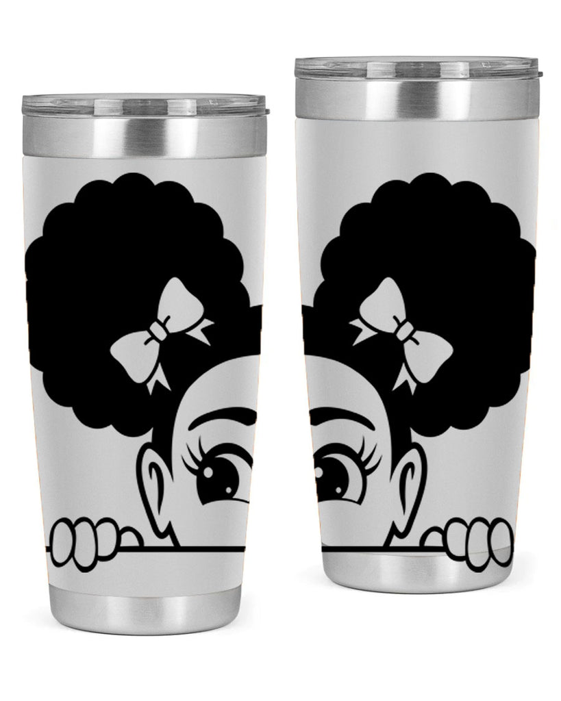 afro puffs girl peekaboo 80#- women-girls- Tumbler