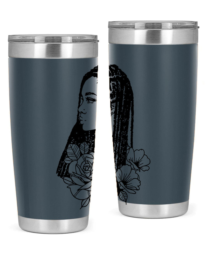 afro with flowers 70#- women-girls- Tumbler