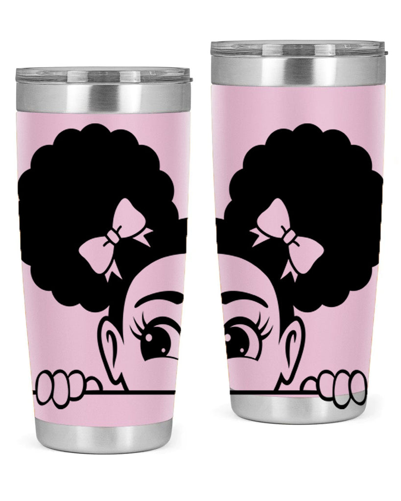 afro puffs girl peekaboo 80#- women-girls- Tumbler