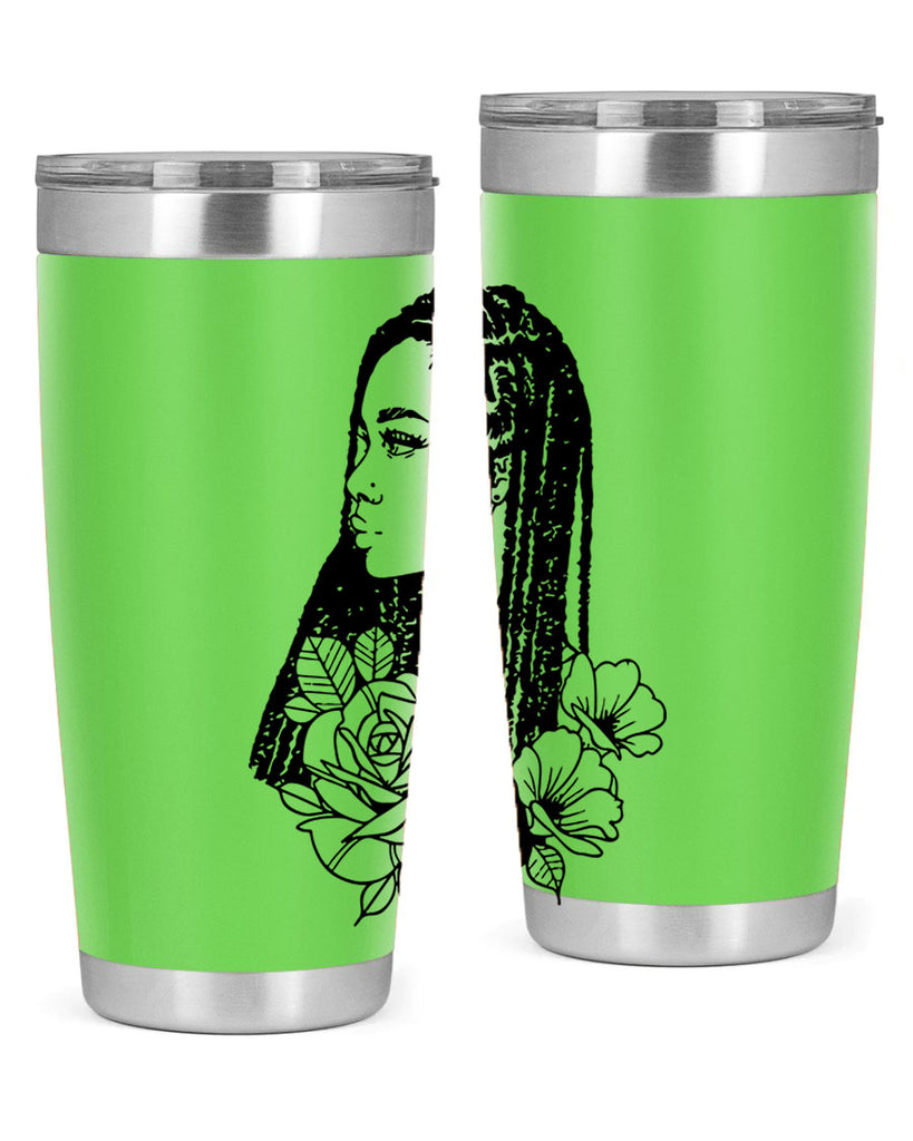afro with flowers 70#- women-girls- Tumbler