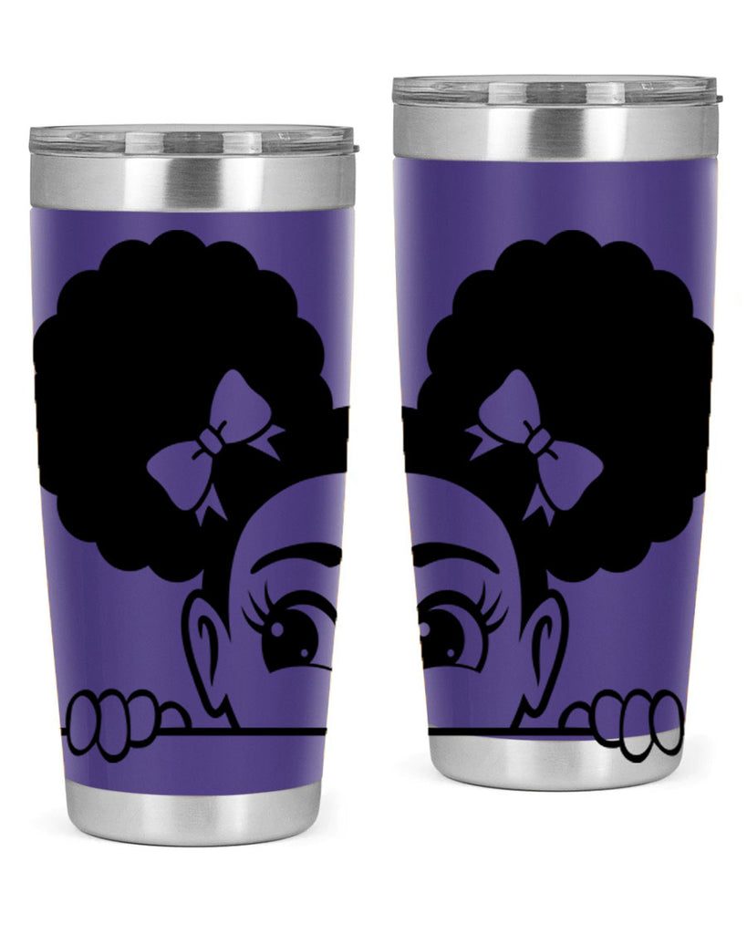 afro puffs girl peekaboo 80#- women-girls- Tumbler