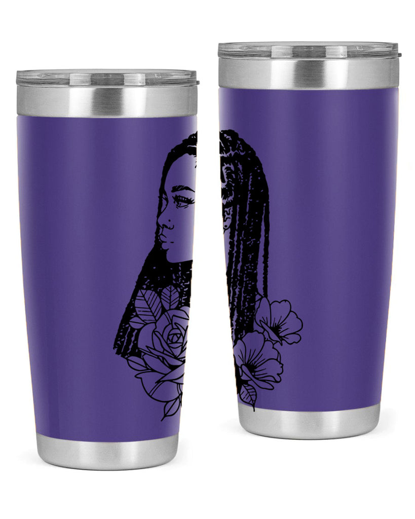 afro with flowers 70#- women-girls- Tumbler