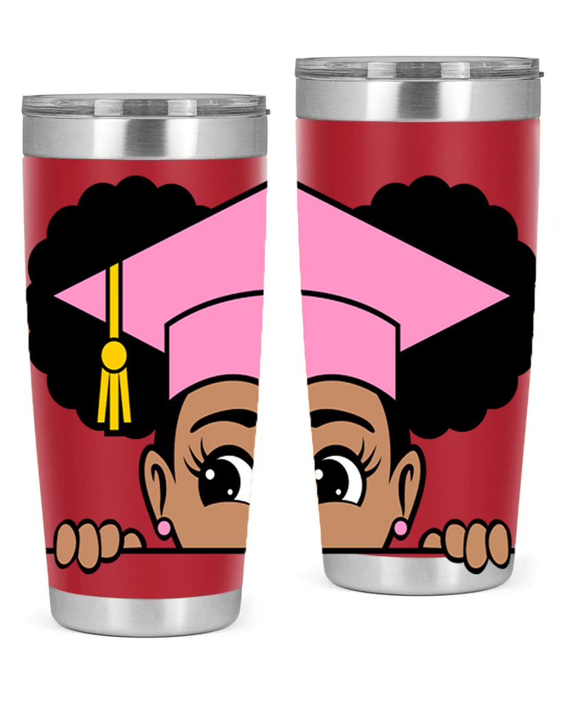 peekaboo afro puffs grad girl 23#- women-girls- Tumbler
