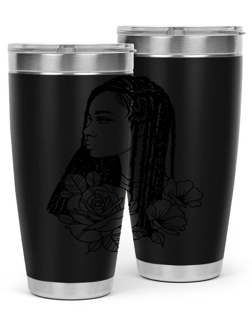 afro with flowers 70#- women-girls- Tumbler