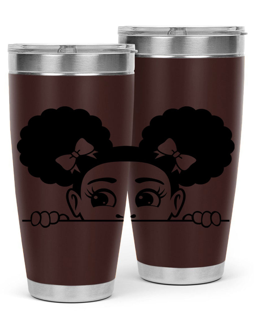afro puffs girl peekaboo 81#- women-girls- Tumbler