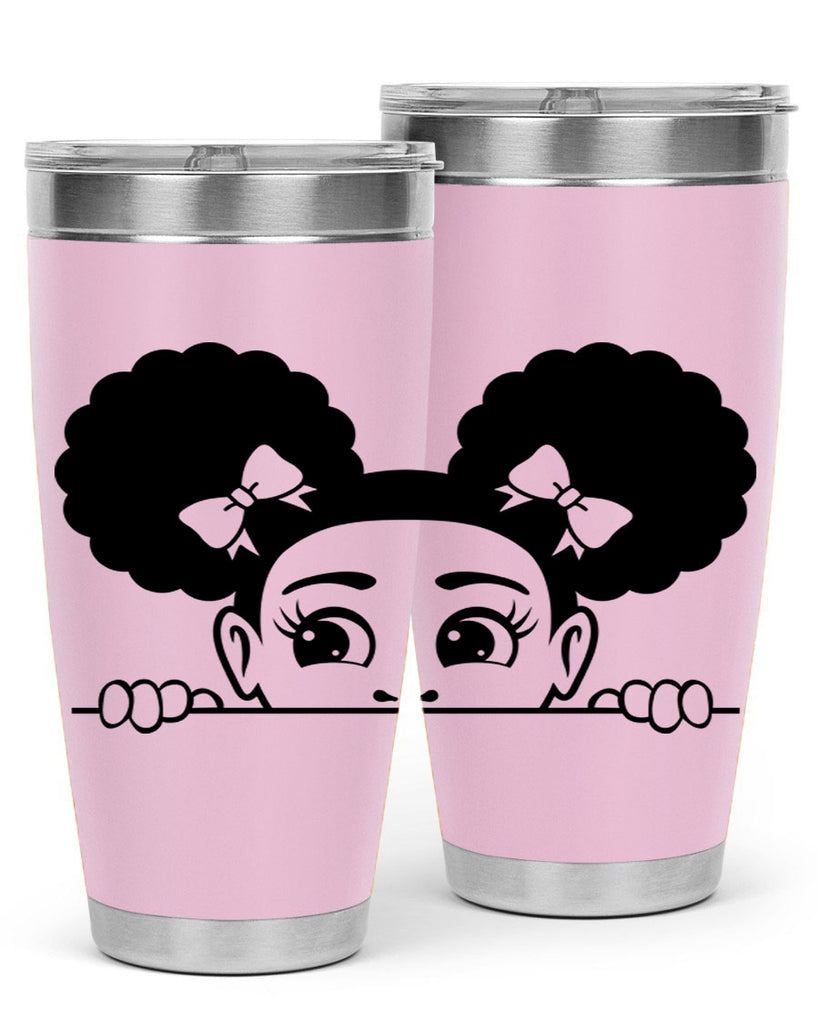 afro puffs girl peekaboo 80#- women-girls- Tumbler