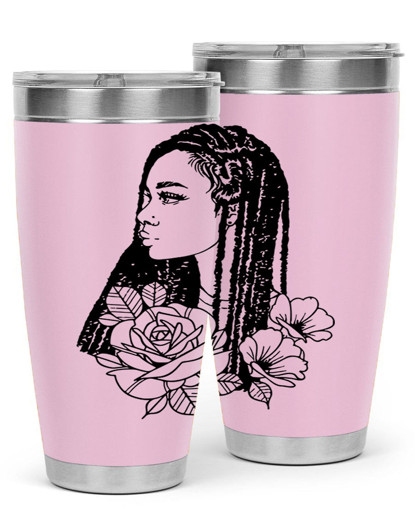 afro with flowers 70#- women-girls- Tumbler
